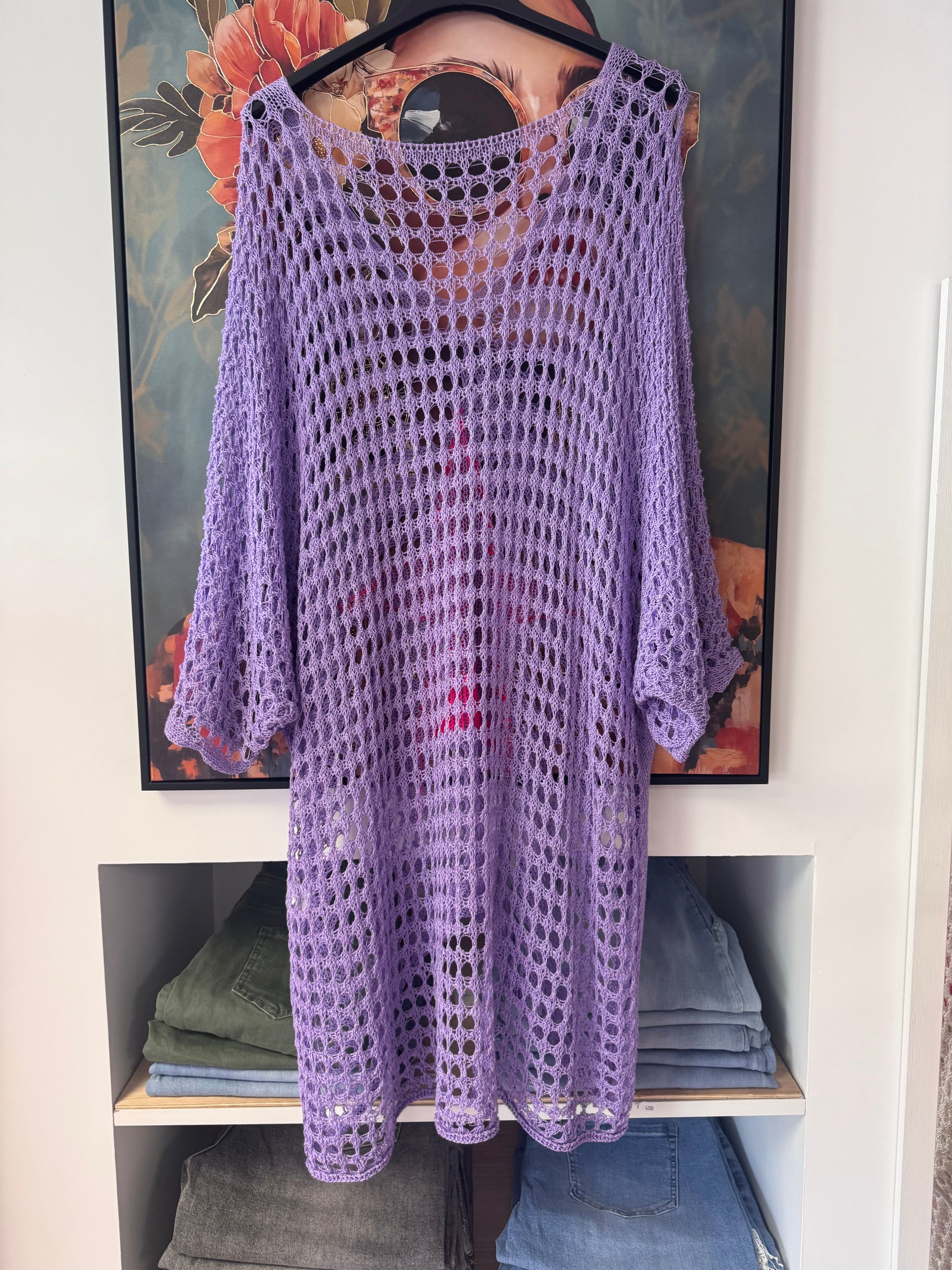 Pull crochet lilas