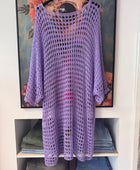 Pull crochet lilas