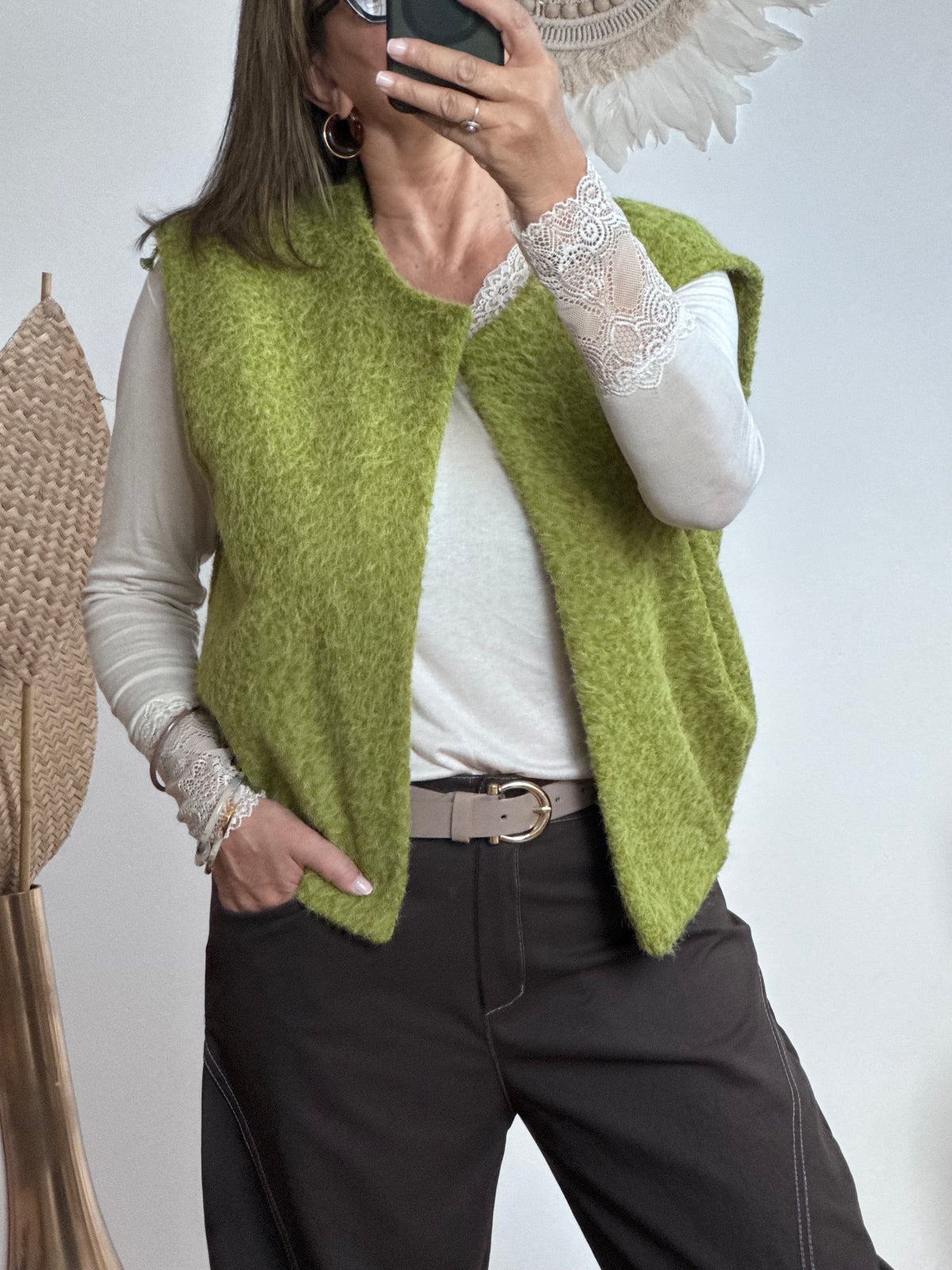 Veste sans manches vert pistache