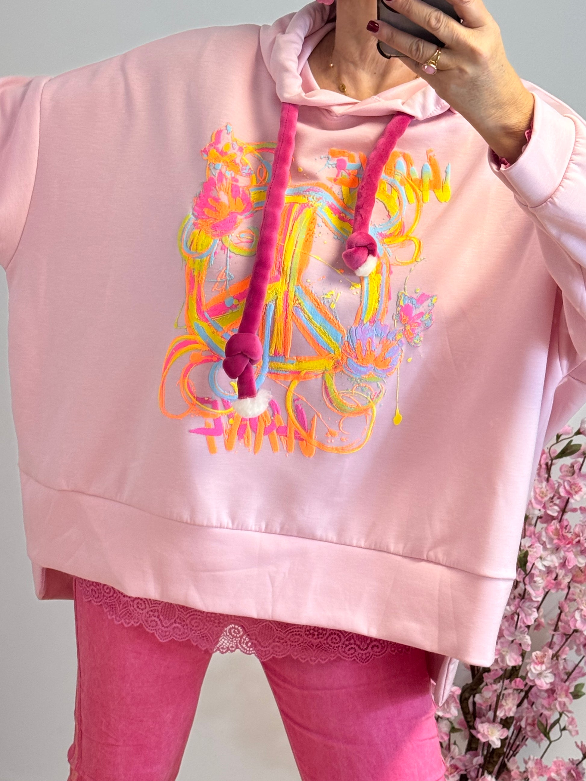 Sweat-shirt peace and love rose TU 38/48