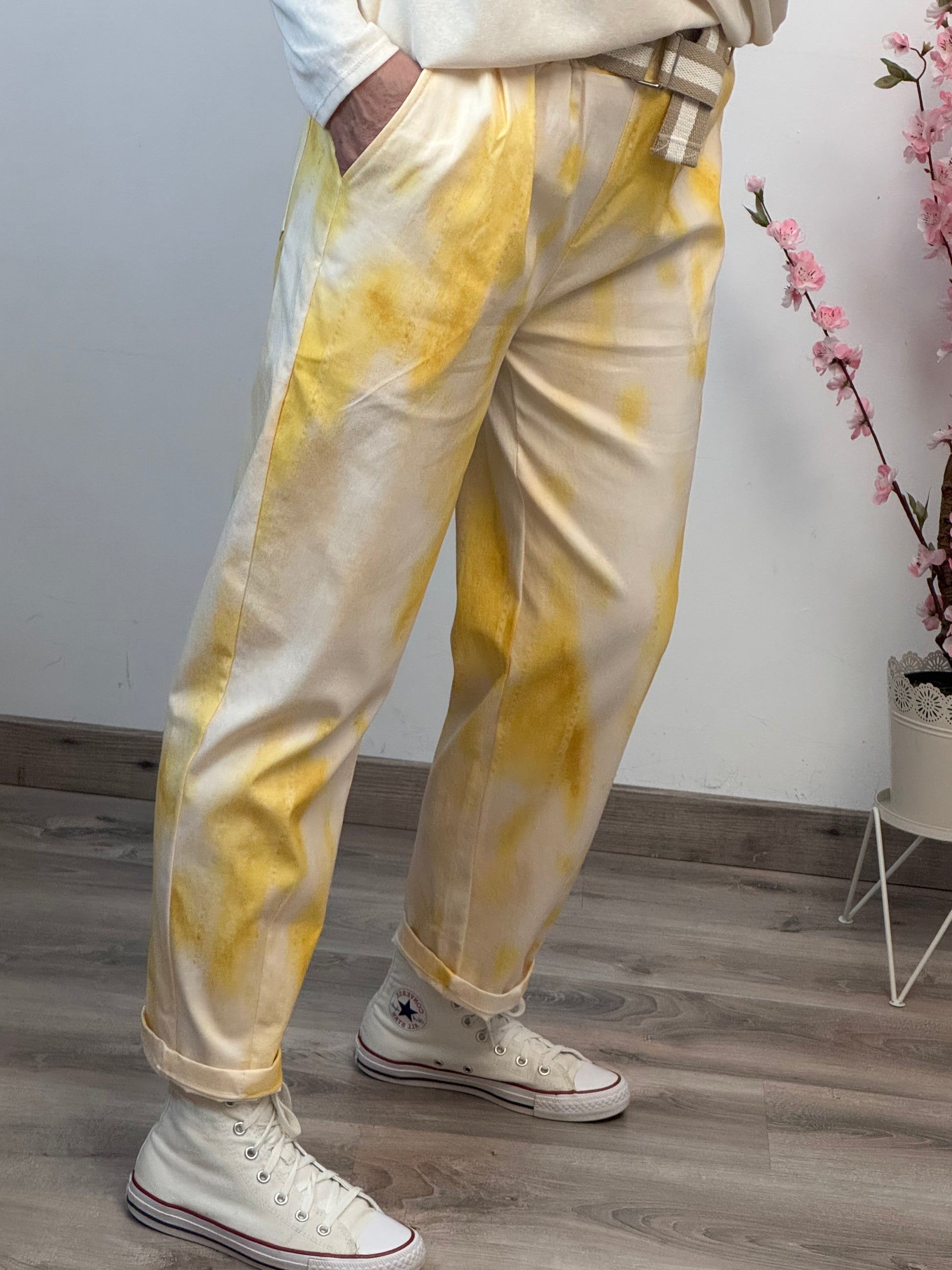 Pantalon tie and dye jaune TU 40/48