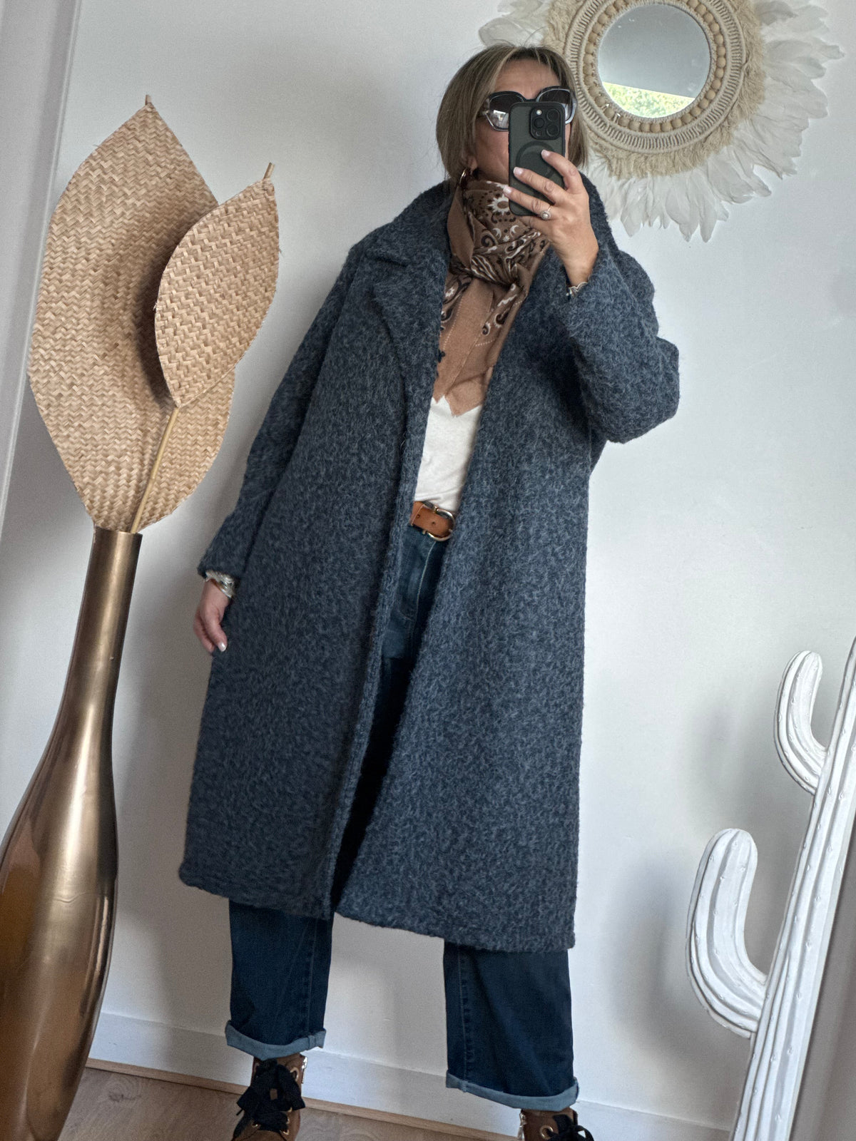 Manteau moumoute bleu