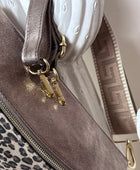 Sac banane cuir véritable Léo et irisé bronze + 2 sangles
