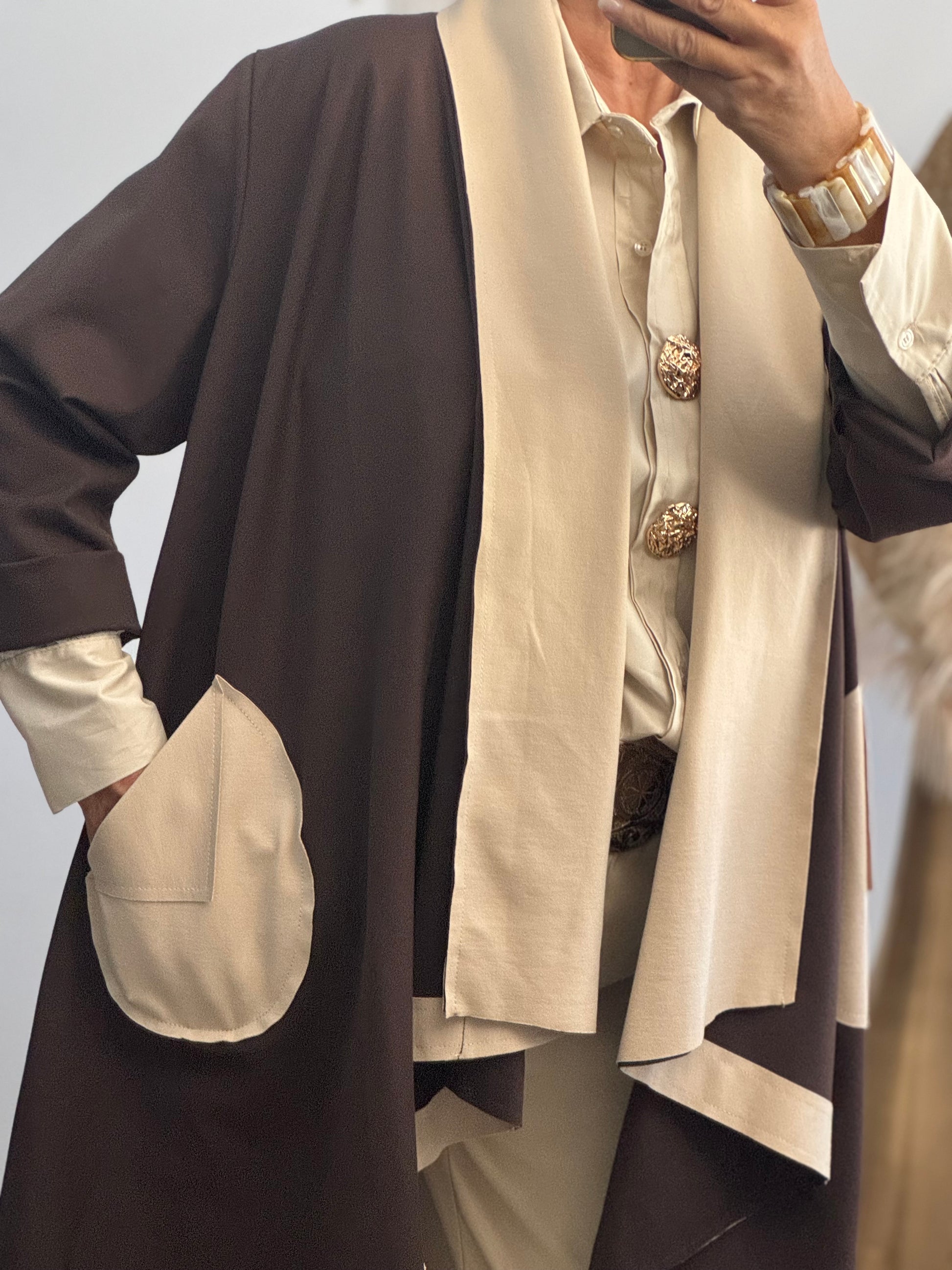 Manteau Félix beige et marron