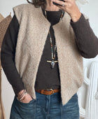 Veste sans manches beige
