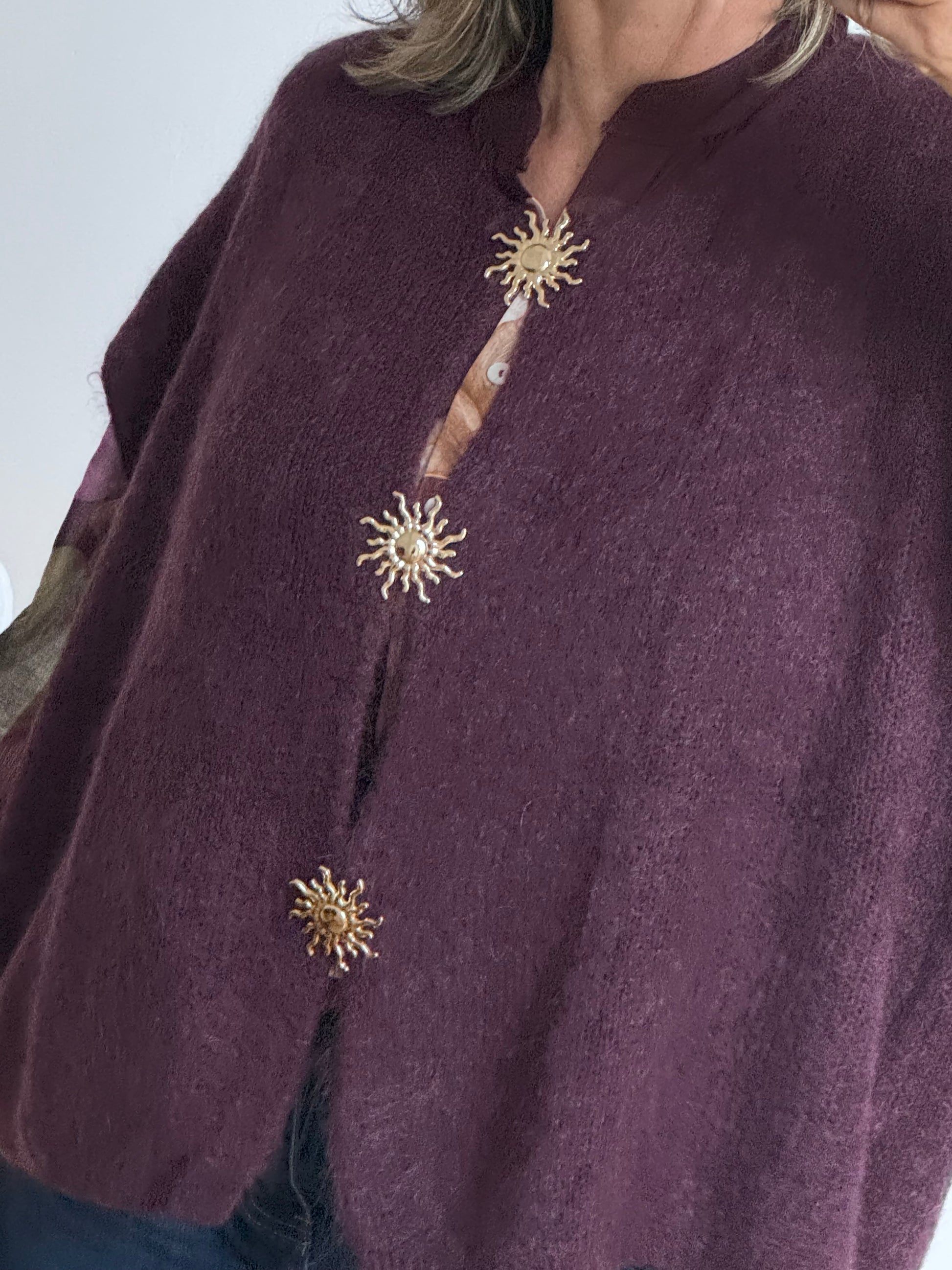 Gilet mohair lie de vin