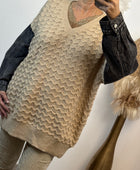 Pull beige manches jeans TU 44/50