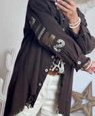 Veste jeans marron vintage