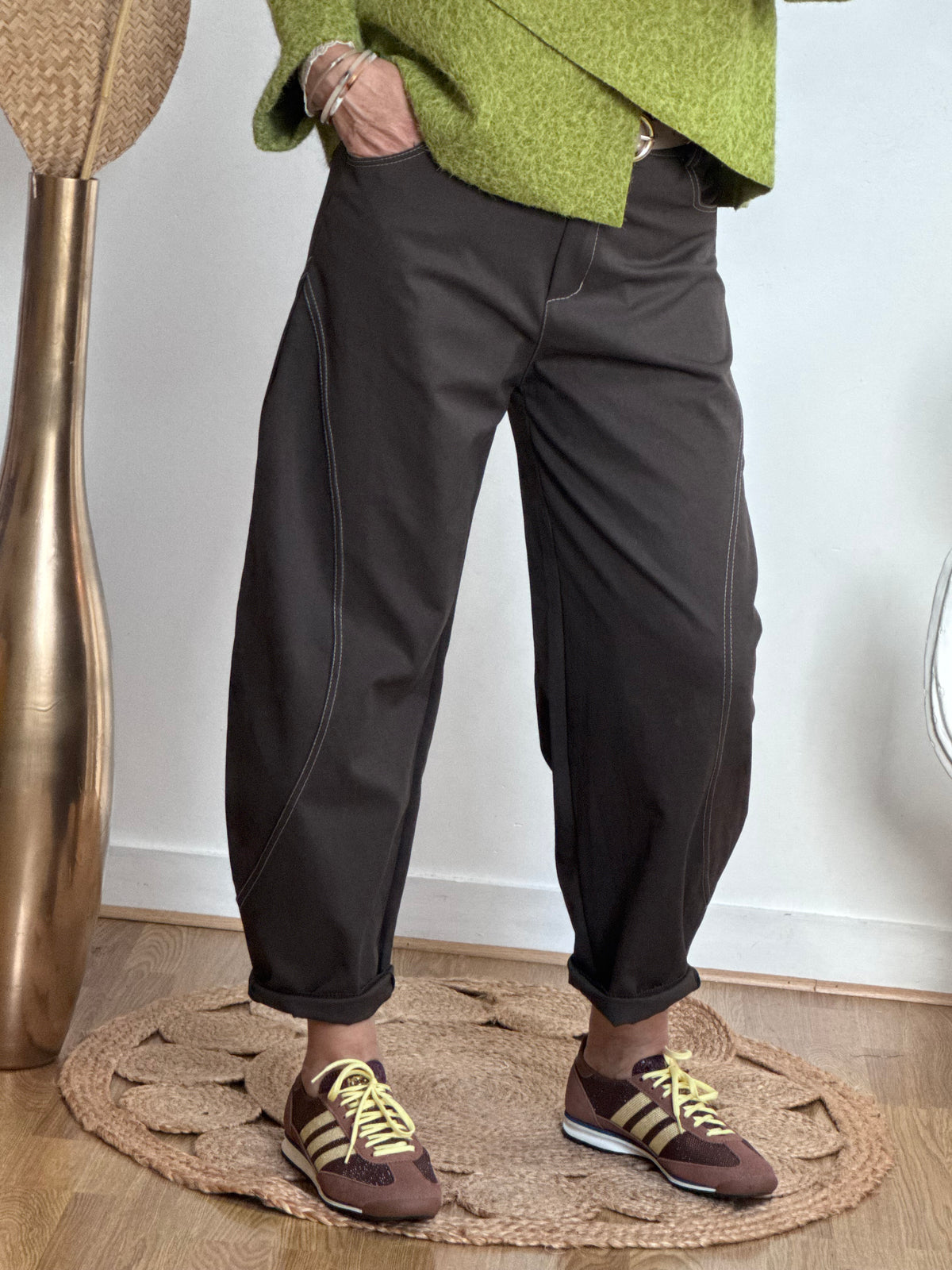 Pantalon balloon marron