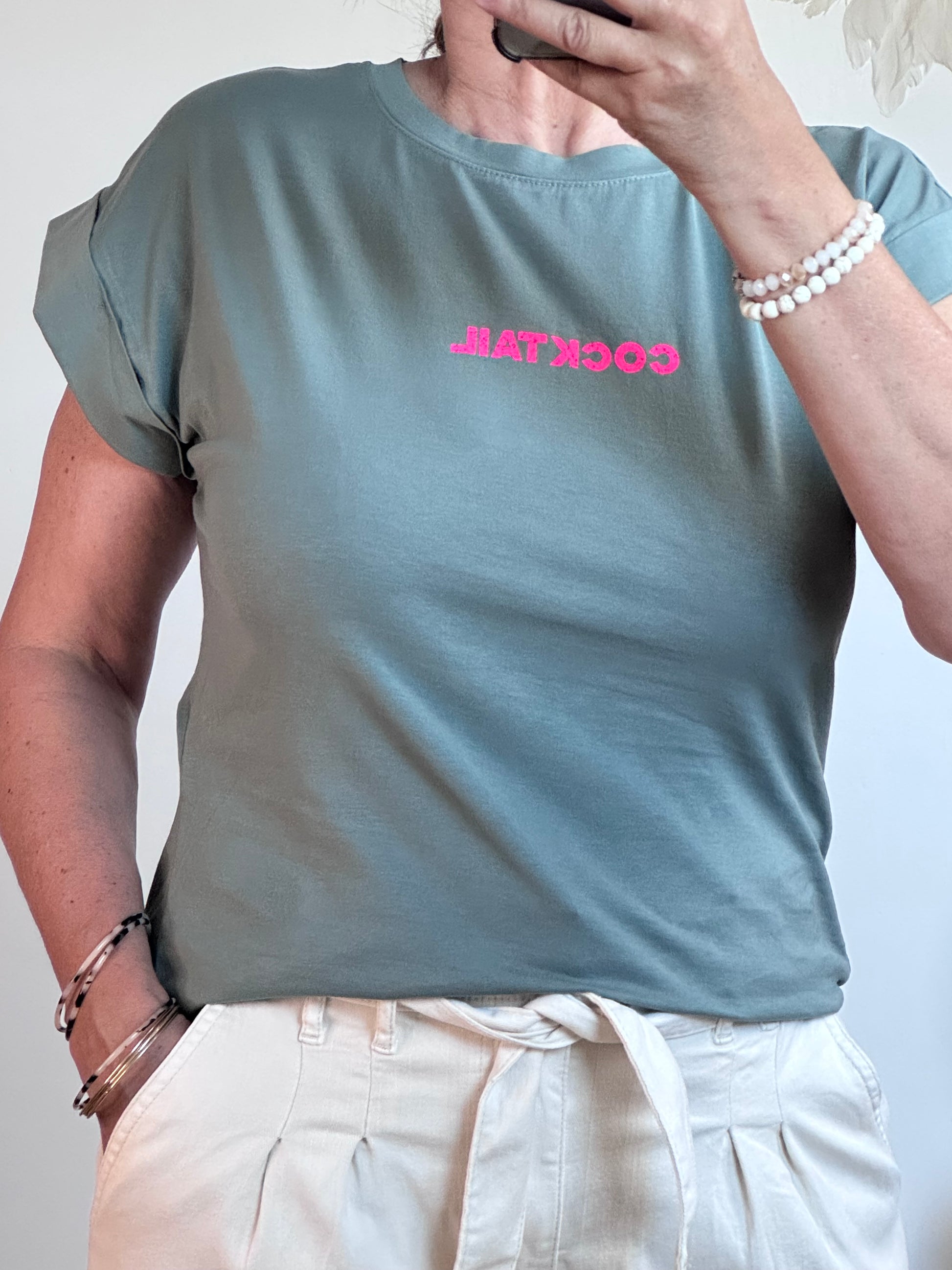 Teeshirt cocktail kaki