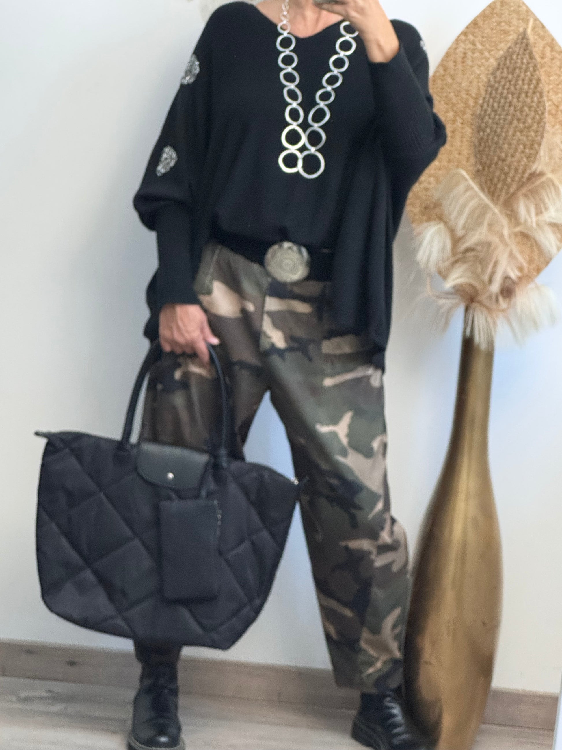 Sac noir matelassé