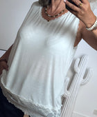 Top débardeur blanc jolie forme
