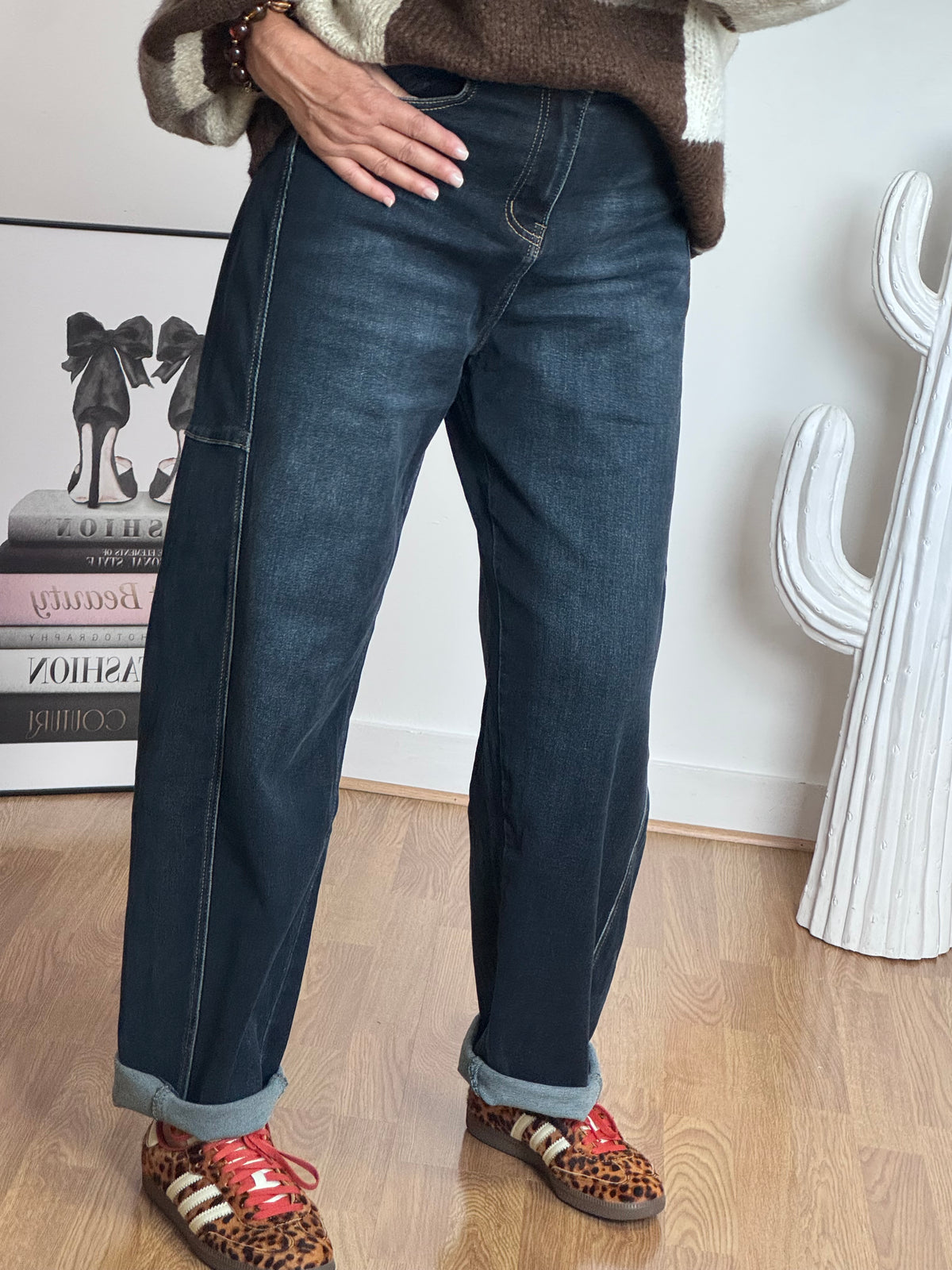 Jean ballon bleu denim