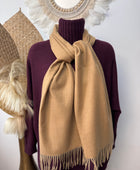 Écharpe cashmere camel