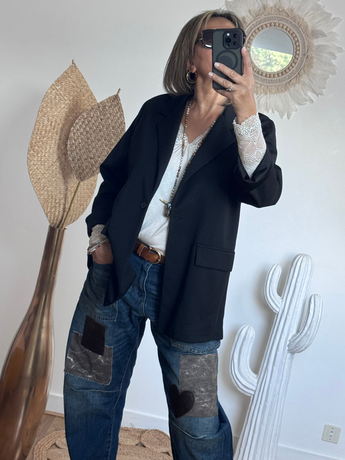 Veste blazer casuel noir TU 40/48