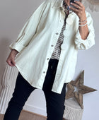 Veste jeans oversize crème