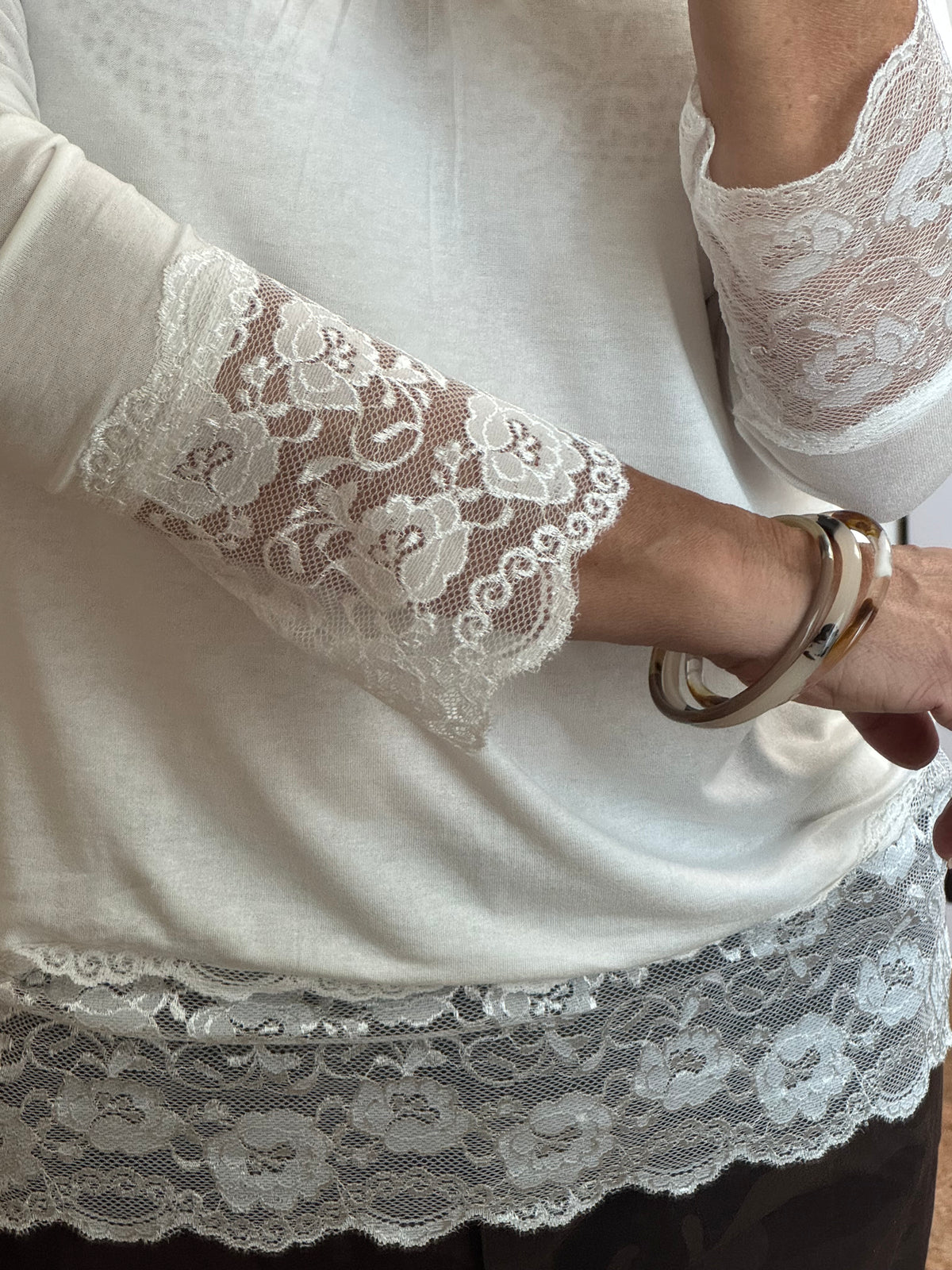 Top dentelle blanc