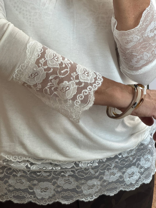 Top dentelle blanc