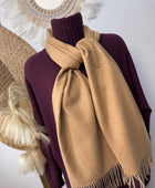 Écharpe cashmere camel