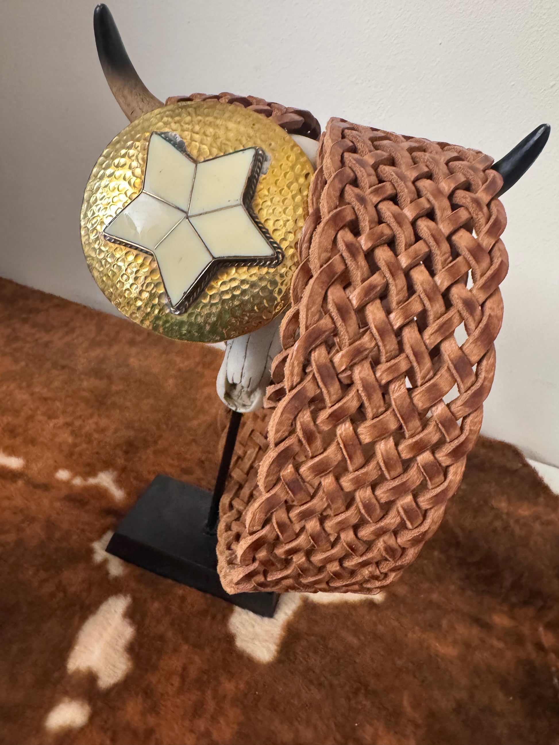 Ceinture bohème cuir véritable camel