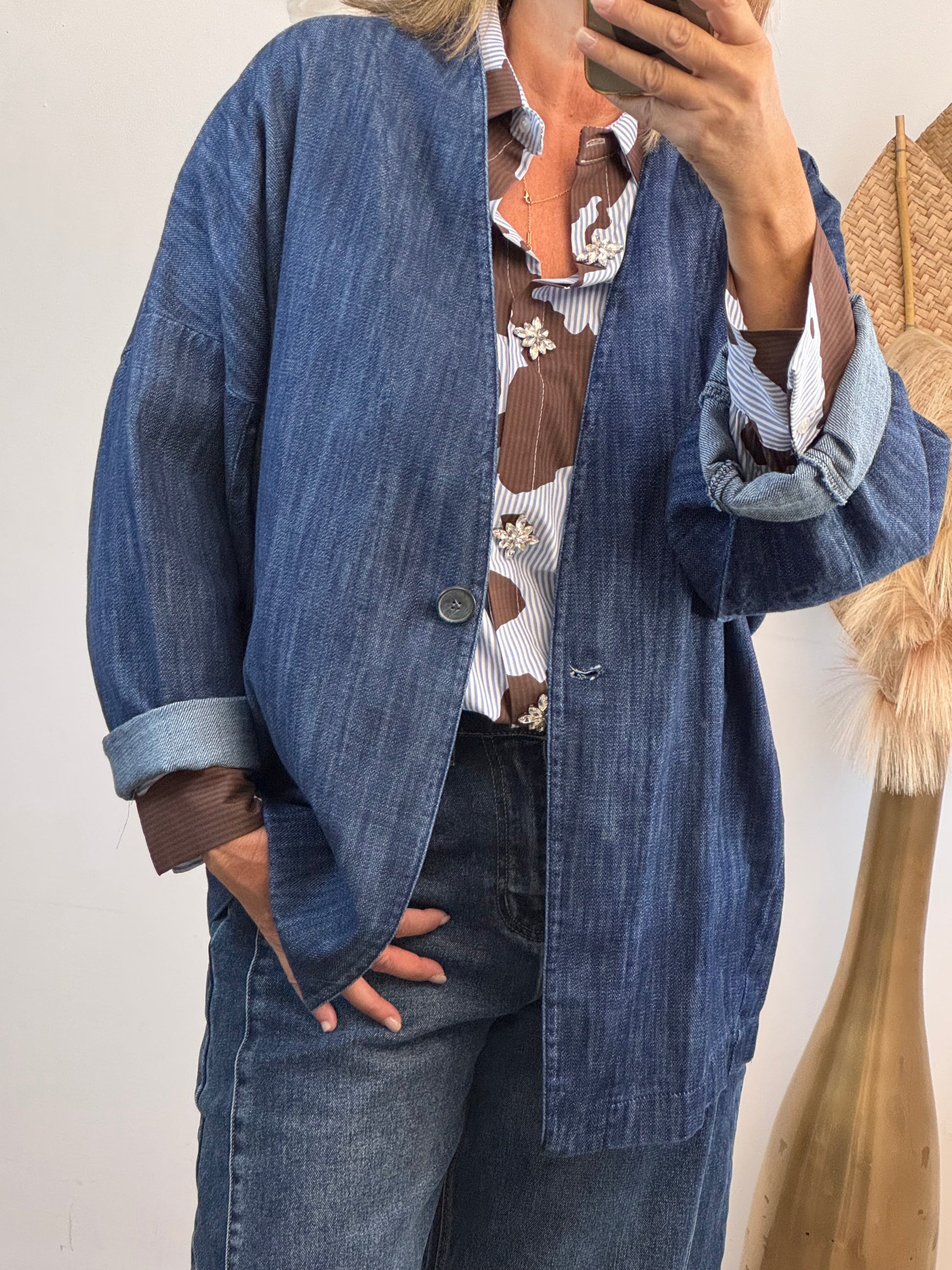 Veste blazer jean oversize
