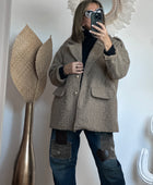 Veste moumoute taupe