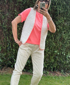 Gilet matelassé blanc cassé