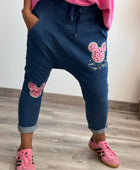 Pantalon saroual denim bleu Mickey