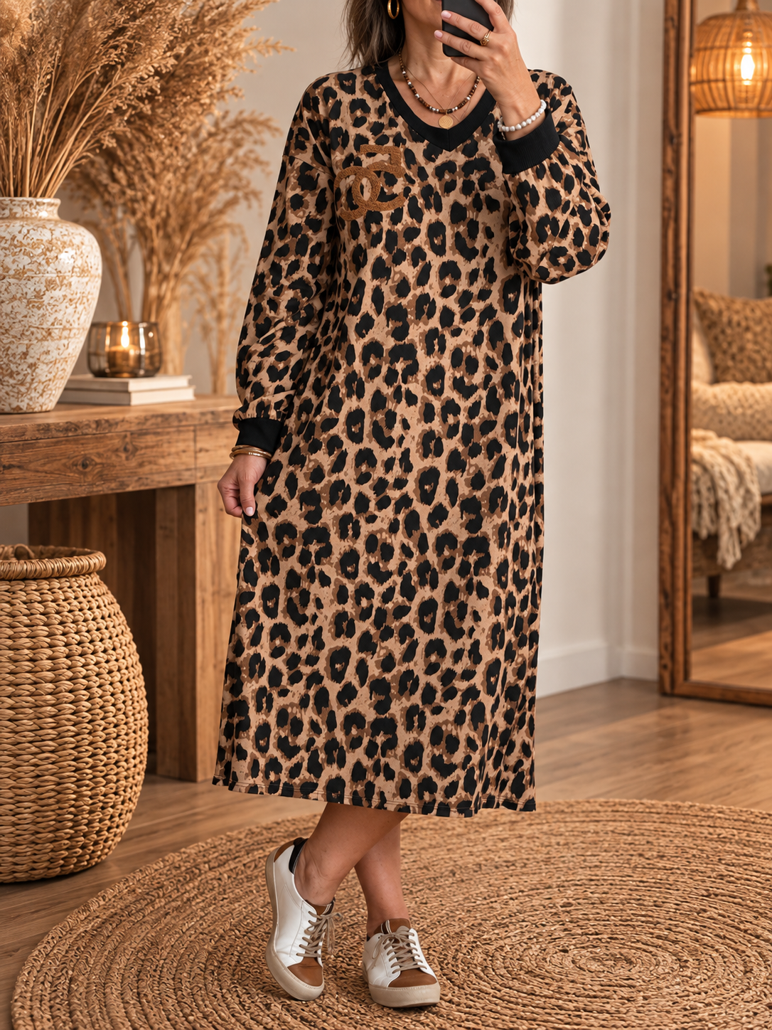 Robe teeshirt Léo taupe jolie forme TU 44/52