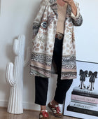 Veste longue bohème suédine