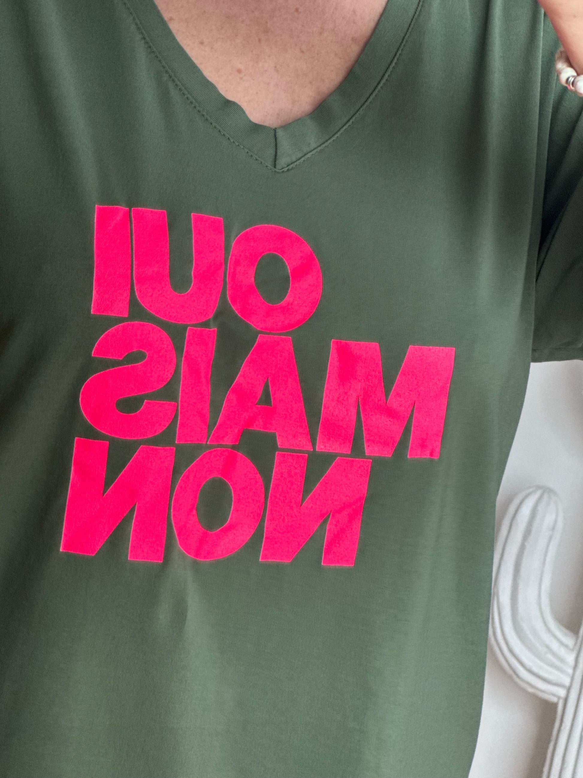 Robe teeshirt « Oui Mais Non » kaki