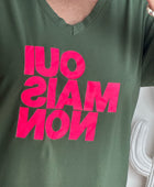 Robe teeshirt « Oui Mais Non » kaki