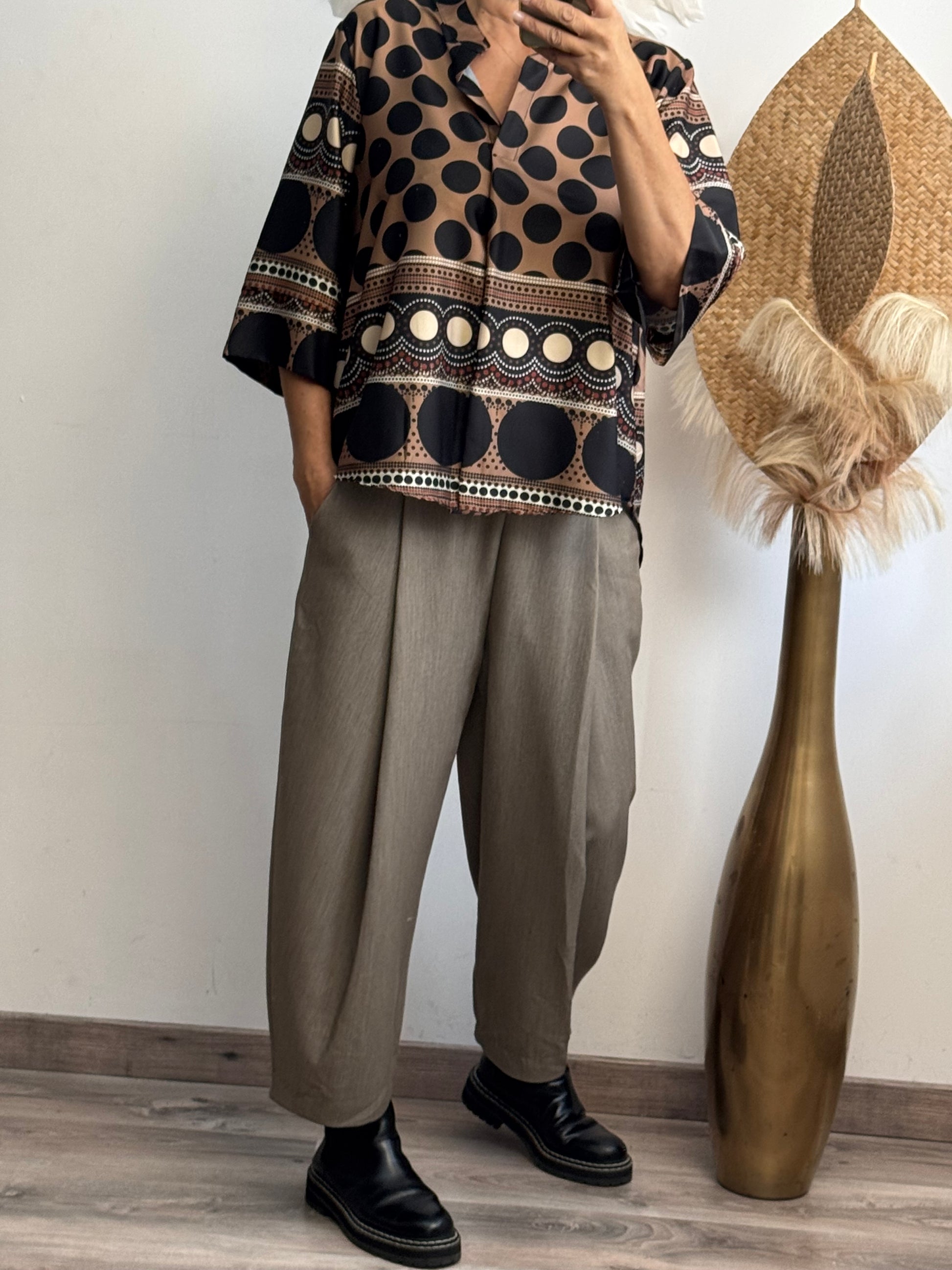 Pantalon balloon Lucas taupe TU 36/42
