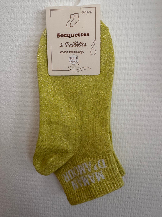 Socquettes pailletées mère cool et maman d’amour