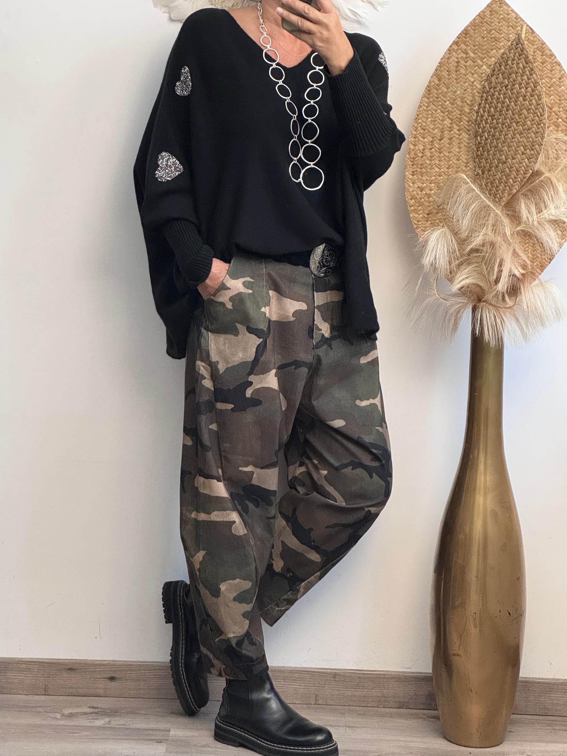 Pantalon loose camouflage