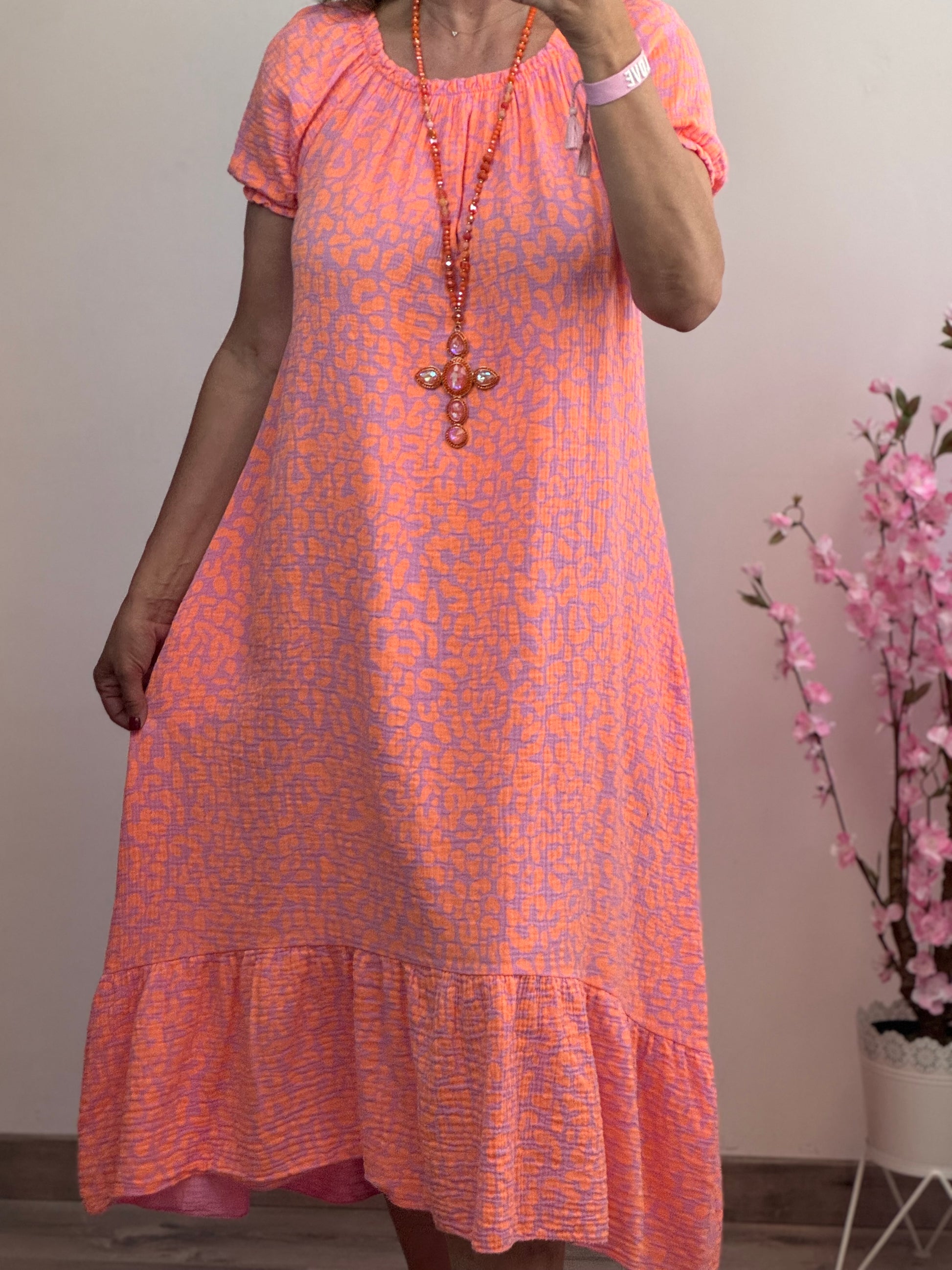 Robe gaz de coton Elsa orange
