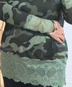 Top dentelle camouflage kaki