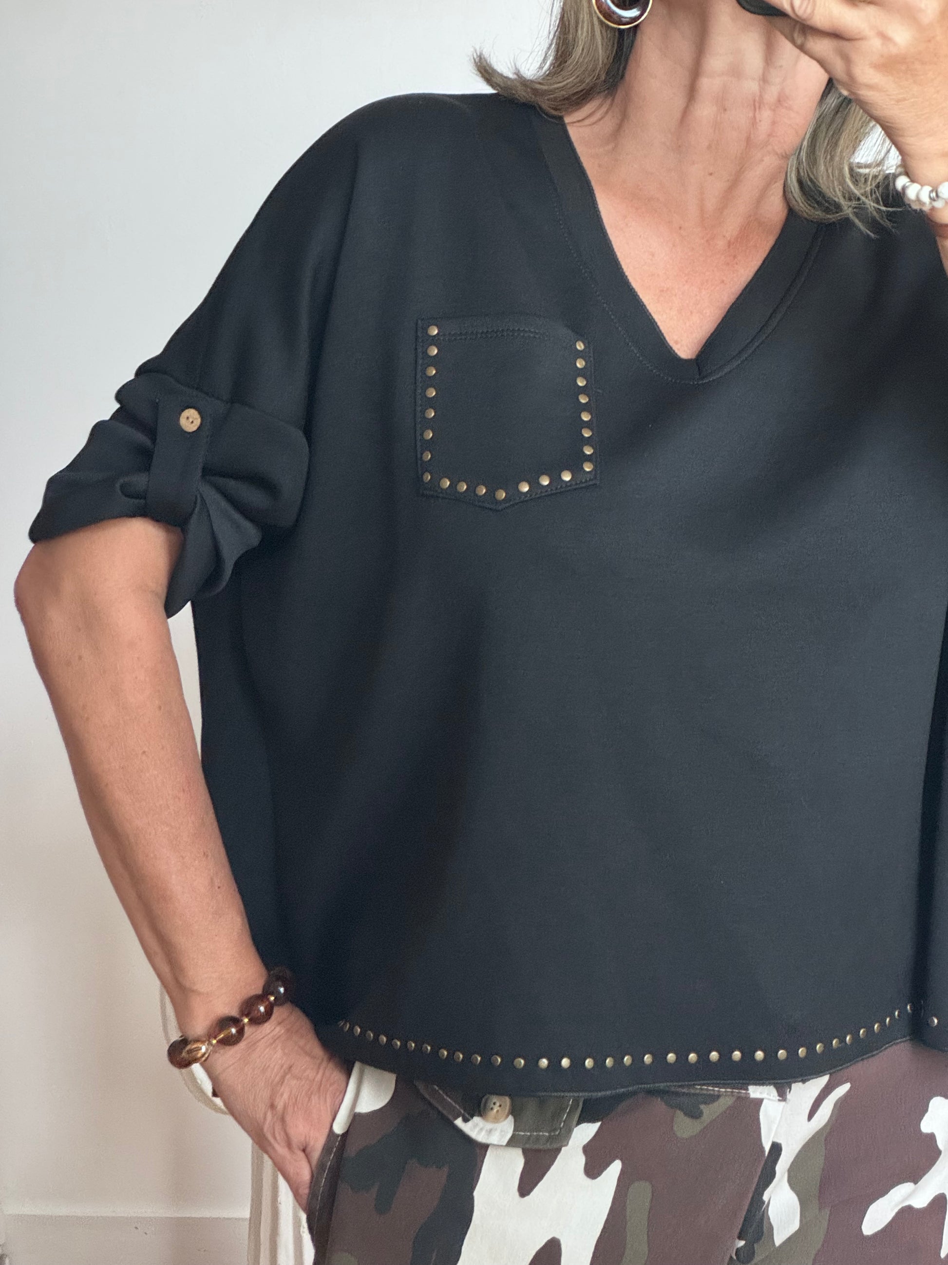 Pull noir rivets