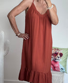 Robe d’été à bretelles terracotta