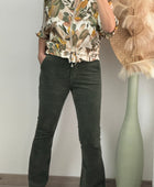 Pantalon Flare velours kaki