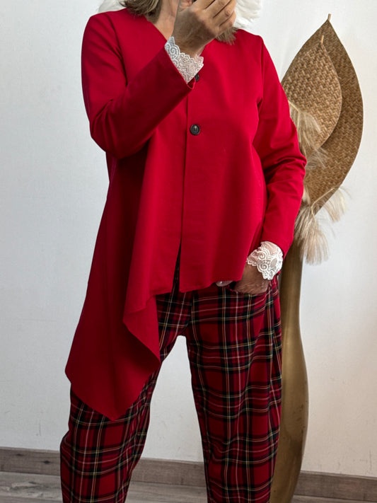 Haut asymétrique rouge