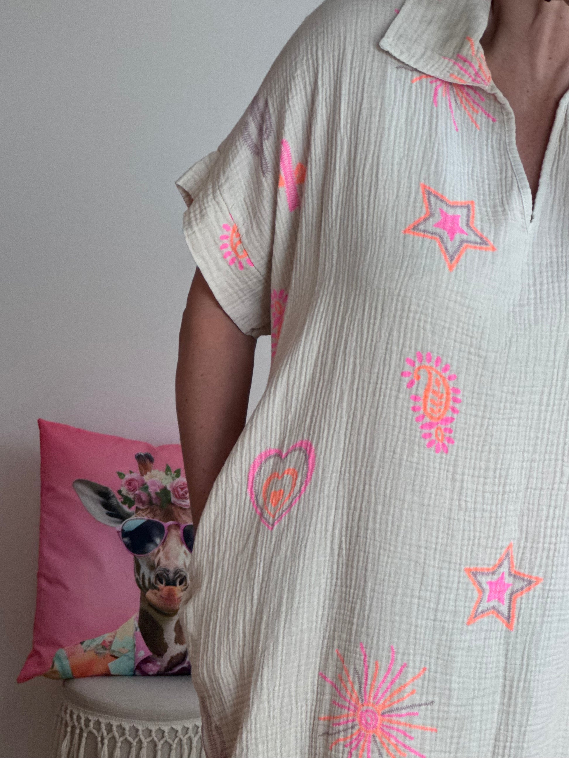 Robe gaze de coton beige