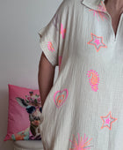 Robe gaze de coton beige