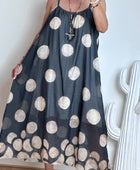 Robe à pois fond marine