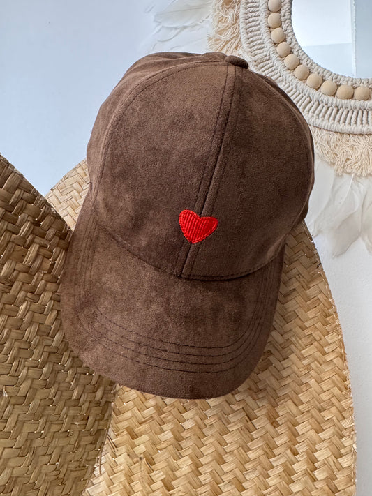Casquette Love marron