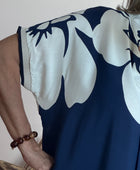 Robe floral marine/blanc TU 40/48