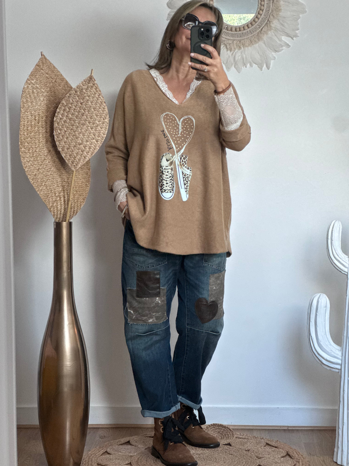 Pull kiss love joli forme camel
