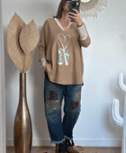 Pull kiss love joli forme camel