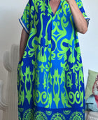 Robe arabesque vert et bleu dur TU 40/48