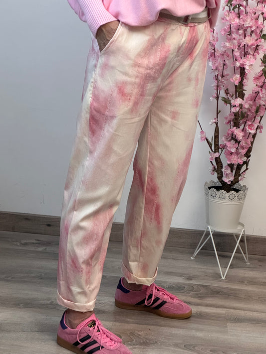 Pantalon tie and dye rose TU 40/48